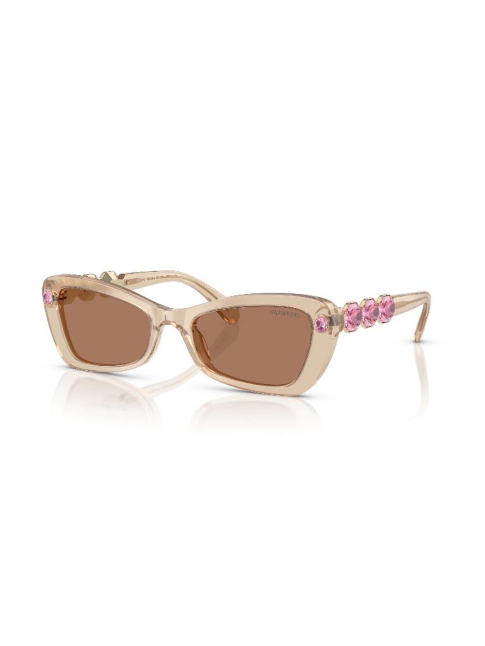 New Swarovski Women's Sunglasses Brown Aviator Lens Acetate Frame SK6033 106673